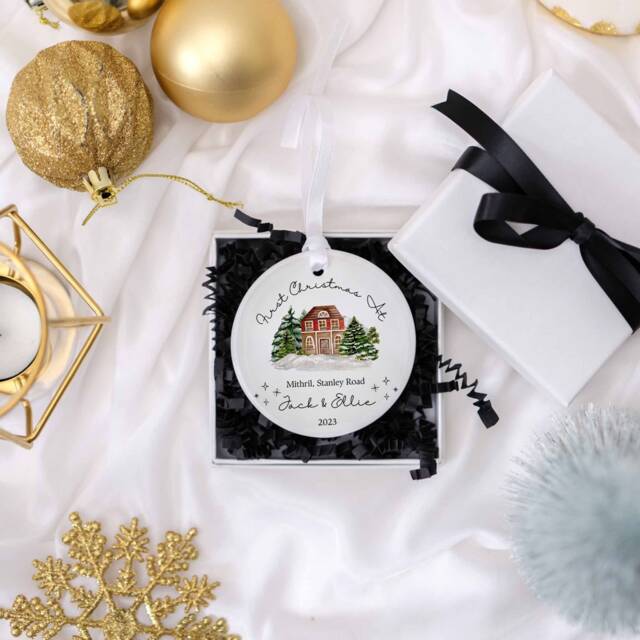 Personalised New Home Christmas Ornament Homeowner Gift House Warming Bauble Presents Sweet - image 1