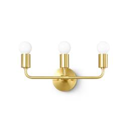 3-Light Brushed Nickel Wall Sconce - Modern Minimalist Bathroom Vanity Hallway Lighting Industrial Exposed Bulb Lamp Fixture - thumbnail 4