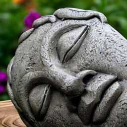 Concrete Resting Face Statue Stone Abstract Head Sculpture Face Figure Modern Garden Decor Cement Outdoor Ornament Minimalist Yard Art Gift - thumbnail 4