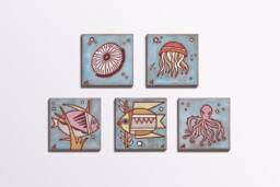 Bathroom Wall Art Handpainted Decorative Tile Sea Bed Theme House Improvement Kitchen Makeover Home Renovation Beach Eclectic Decor - thumbnail 1