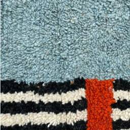 steel Blue Beni Ourain Rug, Handwoven Moroccan Berber Rug - thumbnail 4
