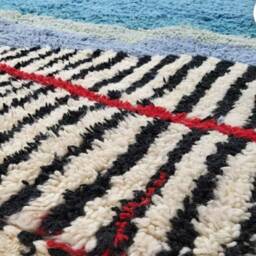 steel Blue Beni Ourain Rug, Handwoven Moroccan Berber Rug - thumbnail 2