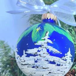 Northern Lights - Christmas Star Hand-Painted Glass Ornament, Personalized Gifts They Will Love - thumbnail 3