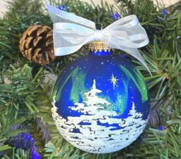 Northern Lights - Christmas Star Hand-Painted Glass Ornament, Personalized Gifts They Will Love - thumbnail 1