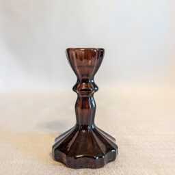 Retro Jewel Tone Glass Taper Candle Holder - Sculpted Candlestick, Sold Individually - thumbnail 3