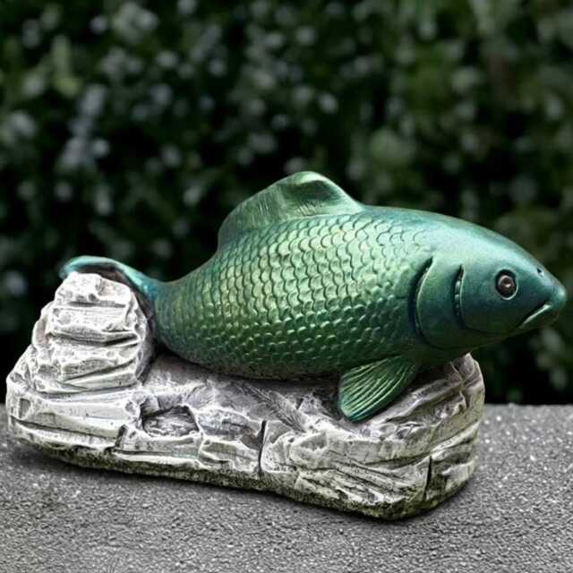 Outdoor Fish Statue Concrete Sculpture Stone Ornament Cement Decoration Fish Lover Gift Handmade Figurine Yard Art - image 1