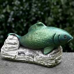 Outdoor Fish Statue Concrete Sculpture Stone Ornament Cement Decoration Fish Lover Gift Handmade Figurine Yard Art