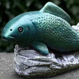 Outdoor Fish Statue Concrete Sculpture Stone Ornament Cement Decoration Fish Lover Gift Handmade Figurine Yard Art - thumbnail 4