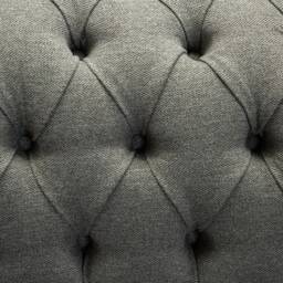 3 Seater Iron Grey Herringbone Wool Chesterfield Sofa - Antique Tan Leather Details British Handmade - thumbnail 4