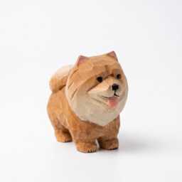 Hand Carved Wooden Pomeranian Figurine, Fluffy Dog Desktop Decor, Rustic Animal Art Sculpture, Pet Memorial Gift For Lover - thumbnail 2
