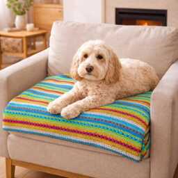 Colourful Cotton Blanket - Durable Sofa Throw Slip Cover Boho Bedspread Woven Sustainable Modern Traditional Home Decor - thumbnail 3