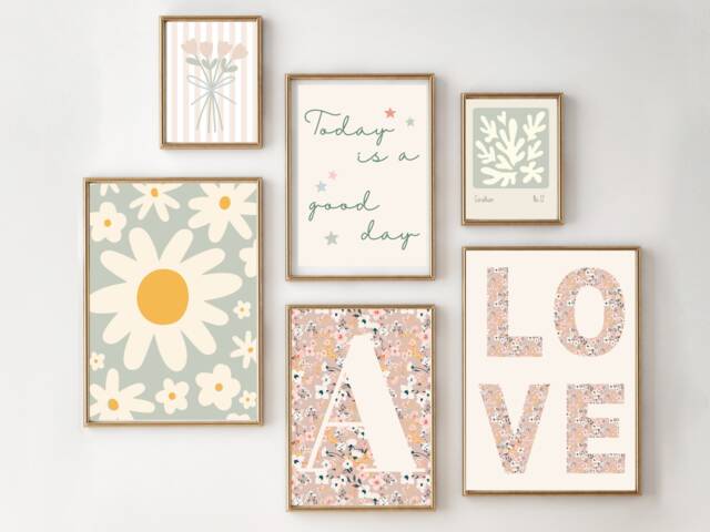 Pastel Teen & Tween Neutral Muted Girls Room Prints. Gallery Wall Prints, Printed Shipped - Prints Only - image 1