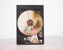 Desk Clock Of A Recycled Computer Hard Drive - Hdd Ready To Ship - thumbnail 1
