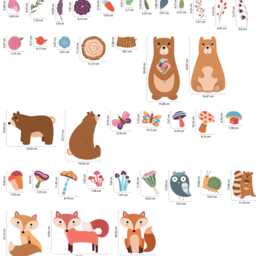 Cute Woodland Animals Wall Stickers Forest Bear Fox Owl Nursery Decals - thumbnail 2