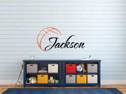 Personalized Basketball Name Wall Decal - Sports Nursery Decor P132 - thumbnail 1