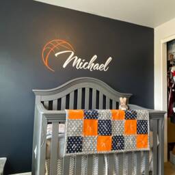 Personalized Basketball Name Wall Decal - Sports Nursery Decor P132 - thumbnail 3