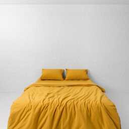 Yellow Bedding Set, Curry Bed Pillowcase & Sheet Mustard King Or Queen Natural Cotton Pillow Covers With Sheets, Sister Gift - thumbnail 2