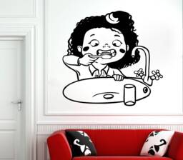 Dental Clinic Wall Decal Tooth Brushing Vinyl Sticker 2990 - thumbnail 1