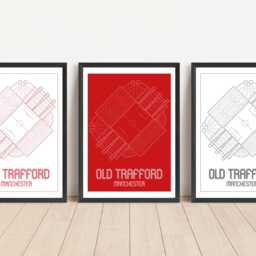 Manchester United - Old Trafford Contemporary Print Design 3 Colour Options A5 A4 A3 30x40cm - thumbnail 3