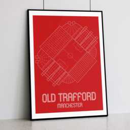 Manchester United - Old Trafford Contemporary Print Design 3 Colour Options A5 A4 A3 30x40cm - thumbnail 1