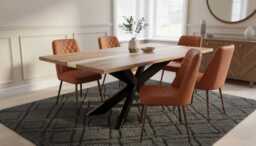 Handmade Live Edge Walnut Dining Table, White Metallic Resin River - thumbnail 1