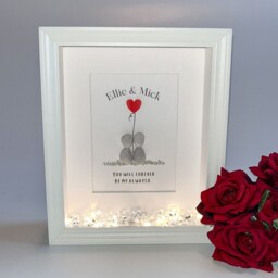 Couples Personalised Pebble Art Picture Frame Stone Couple Anniversary Gift Birthday Wife Husband Girlfriend Customised Rock Wedding UK - thumbnail 3