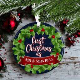 Personalised Christmas Decoration - First As Mr & Mrs Custom Bauble Gift Stocking Filler Eve Box