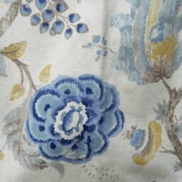 Richloom Blue Floral Window Valance Lined & Corded Rod Pocket Scalloped Made To Order - thumbnail 2