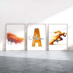 Athletics Wall Print Set - 3 Track & Field Posters - Personalised Watercolour Art Painting Custom Decor Sports Gifts Gift Artwork - thumbnail 2