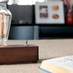 Handmade Spruce Wood Edison Lamp Rustic Bedside Table Lamp - thumbnail 4