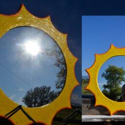 Papermache Sun Mirror Yellow & Orange Sunburst, Round Sun Mirror, New Home House Warming Gift, Hippy Decor, Bohemian Wall Decor - thumbnail 4