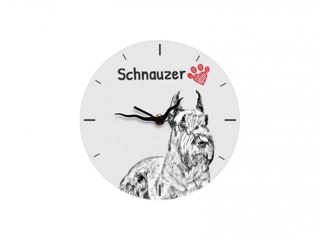 Schnauzer Cropped, Free Standing Mdf Floor Clock With An Image Of A Dog - image 1