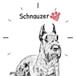 Schnauzer Cropped, Free Standing Mdf Floor Clock With An Image Of A Dog - thumbnail 2