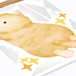 Ginger Balloon Cat Wall Decal, Plastic-Free Kids Room Wall Stickers - thumbnail 4