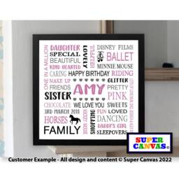 Son Daughter Grandson Granddaughter Child Personalised Name Custom Word Art Handmade Framed Print Baptism Birthday Christmas Gift Present - thumbnail 1