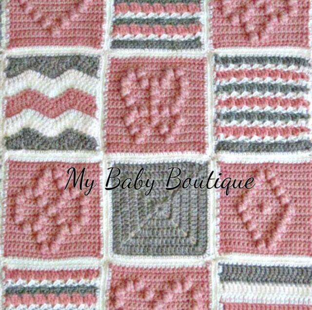 Girl Patchwork Baby Blanket - Crochet Pattern - PDF Download - image 1