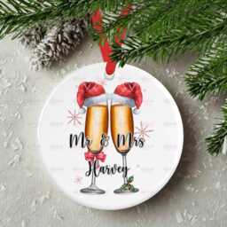 Personalised Christmas Decoration - First As Mr & Mrs Custom Bauble Gift Stocking Filler Eve Box