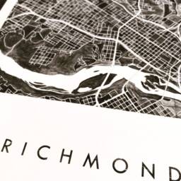 Richmond Map Watercolor Print Virginia City Block Plan - Art Print Moving Gift Wedding Graduation Vcu University Richmond Wall - thumbnail 2