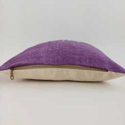 Moroccan Cactus Silk Cushion Cover, Handmade Sabra Throw Pillow, Purple Cushion, Scatter 16''x16''/40x40 cm - thumbnail 3