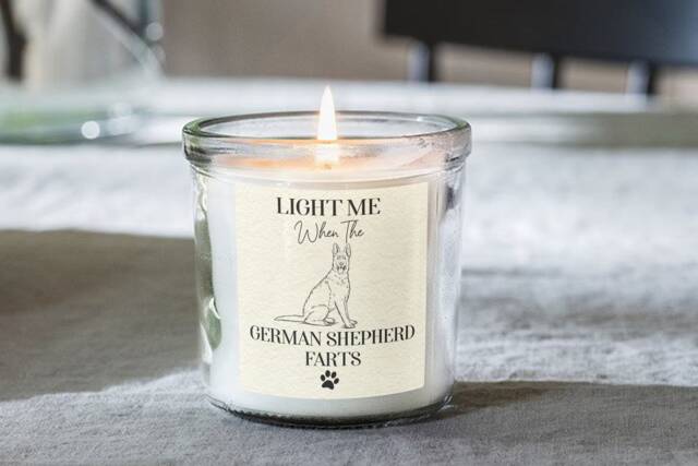 German Shepherd Gifts, Funny Gift For Alsation Dog Owners, Farts Candle, Scented Jar Candles, Mum Dad, Mothers Day, Novelty, Present - image 1