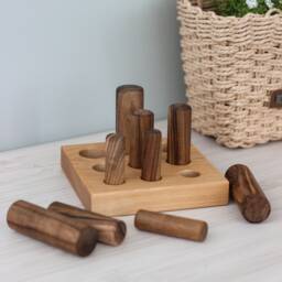 Wooden Sorting Puzzle Montessori Fidget Peg Sorter, Educational Toddler Toys For 1 Year Old, Learning Stacking Toy, Gift From Ukraine - thumbnail 3