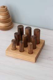 Wooden Sorting Puzzle Montessori Fidget Peg Sorter, Educational Toddler Toys For 1 Year Old, Learning Stacking Toy, Gift From Ukraine - thumbnail 1