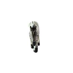 Handmade Wooden Zebra Figurine African Safari Decor - thumbnail 3