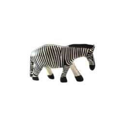 Handmade Wooden Zebra Figurine African Safari Decor - thumbnail 4