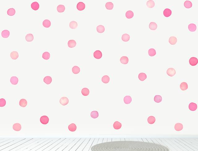Fabric Wall Decal, Watercolour Dots, Kids Polka Dot Stickers - image 1