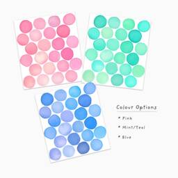 Fabric Wall Decal, Watercolour Dots, Kids Polka Dot Stickers - thumbnail 2