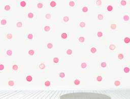 Fabric Wall Decal, Watercolour Dots, Kids Polka Dot Stickers
