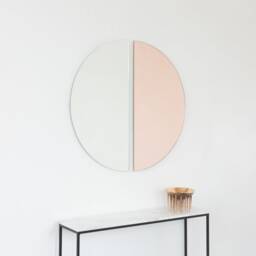 Set Of 2 Luna??? Half-Moon Mixed Tinted Silver + Rose Gold Round Frameless Mirrors - thumbnail 3