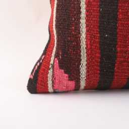 Handwoven Wool Kilim Pillow Cover, Turkish Home Decor - 16x16 - thumbnail 2