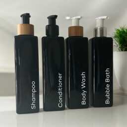 Personalised Black Square Soap Dispenser Bottle With Pump 250Ml - 12 Options - thumbnail 1